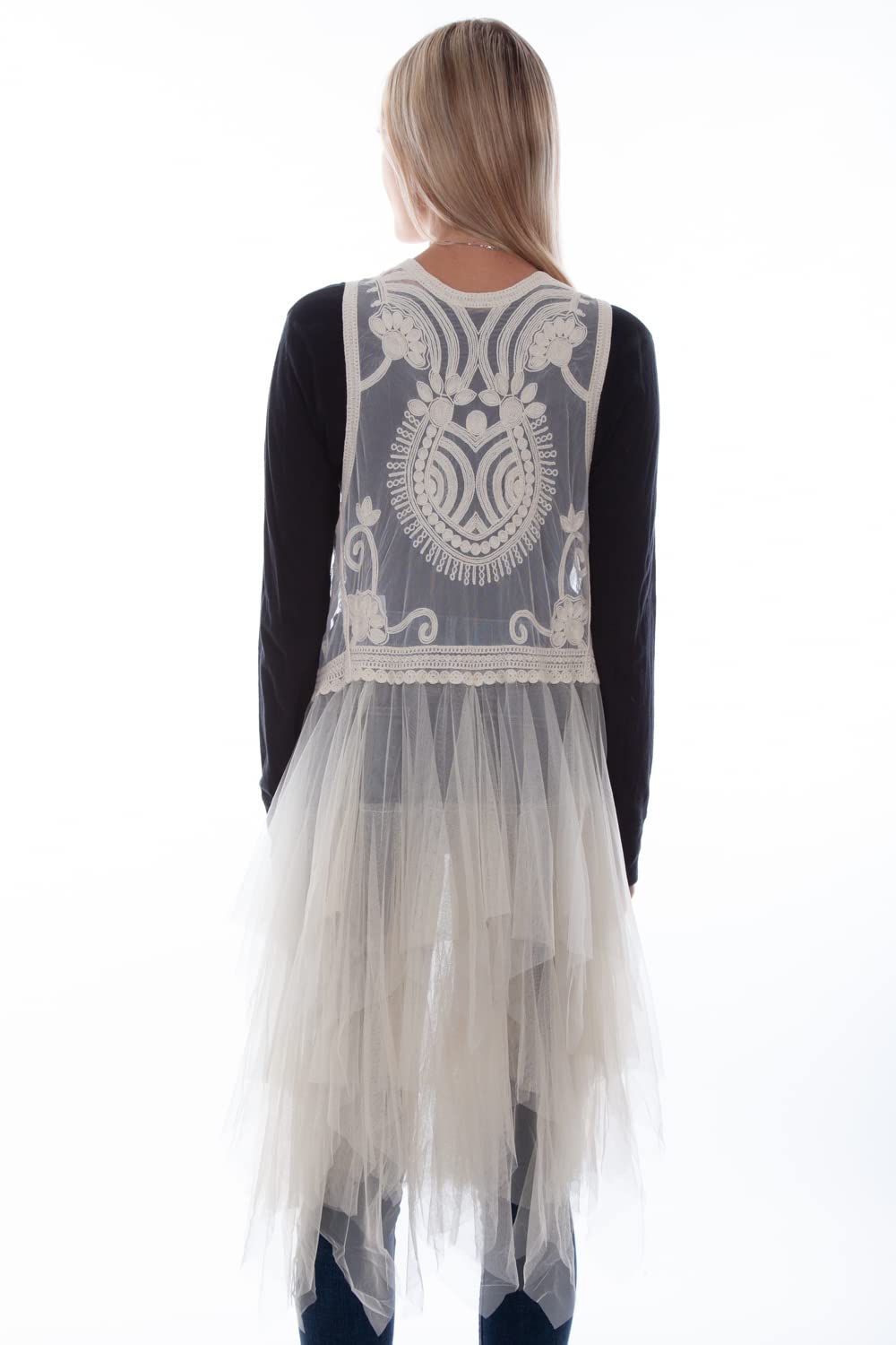 EMB TULLE LAYERED DUSTER