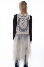 EMB TULLE LAYERED DUSTER