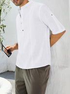 Be Active MenS Solid 100% Cotton Short Kurta With Mandarin Collar || 3/4Th Sleeves Short Kurta For Men Cotton || Stylish Short