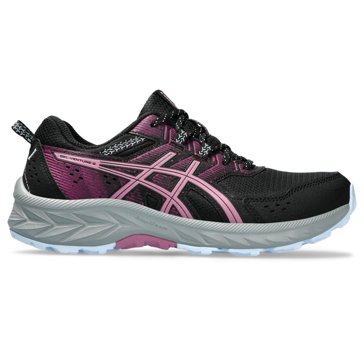 ASICS Women's Gel-Venture 9 Running Shoes, 8, Black/Soft Berry