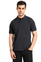 Dennis Lingo MenS Slim Fit Grey Solid Polo T-Shirt