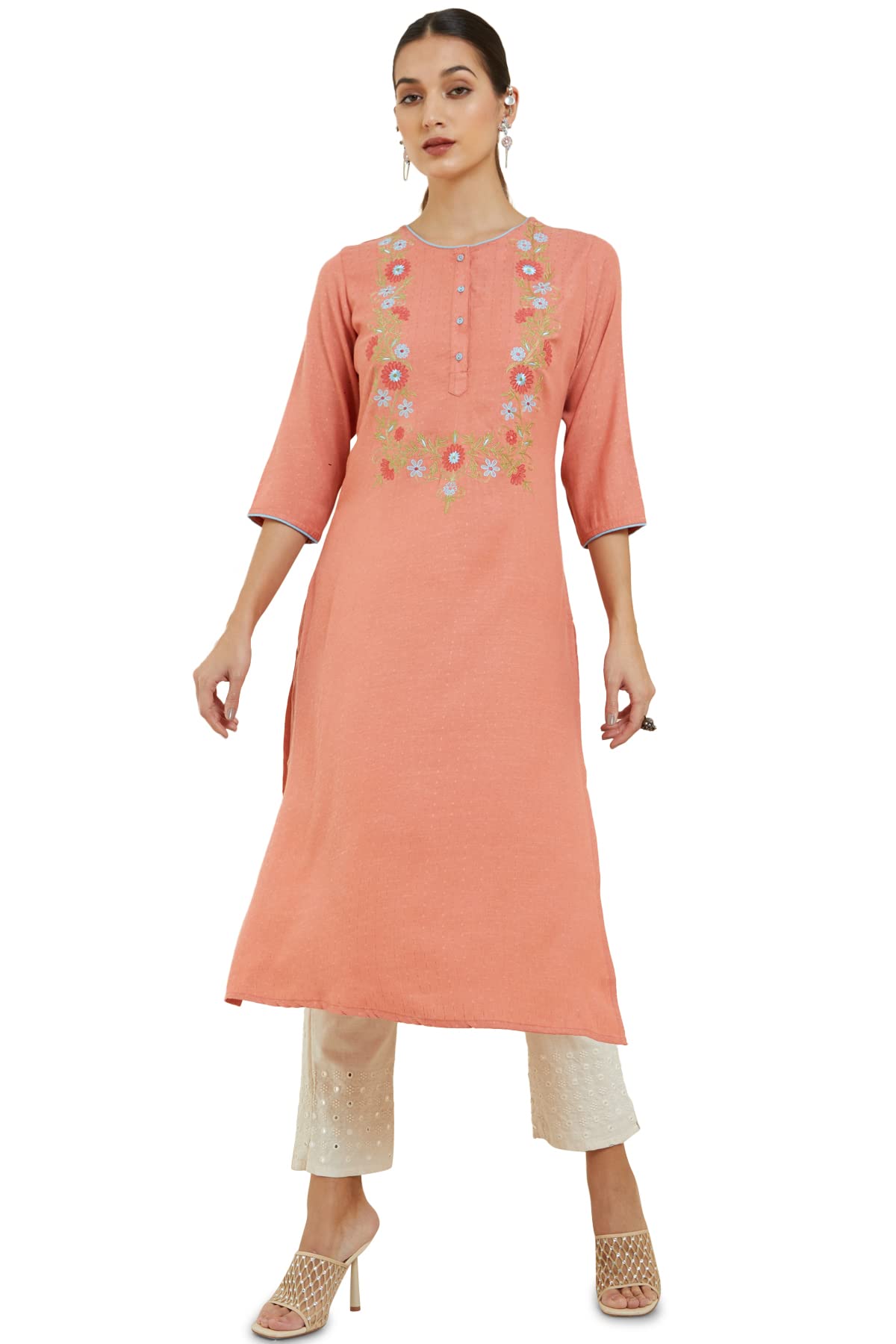 Soch Women Embroidered Rayon Kurta