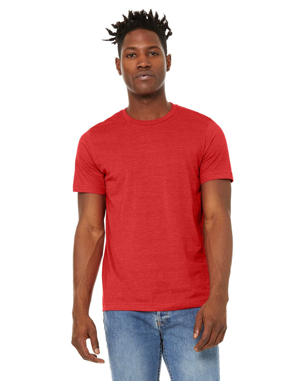 Unisex Sueded T-Shirt - HEATHER RED - XS(D0102H7KP9P)