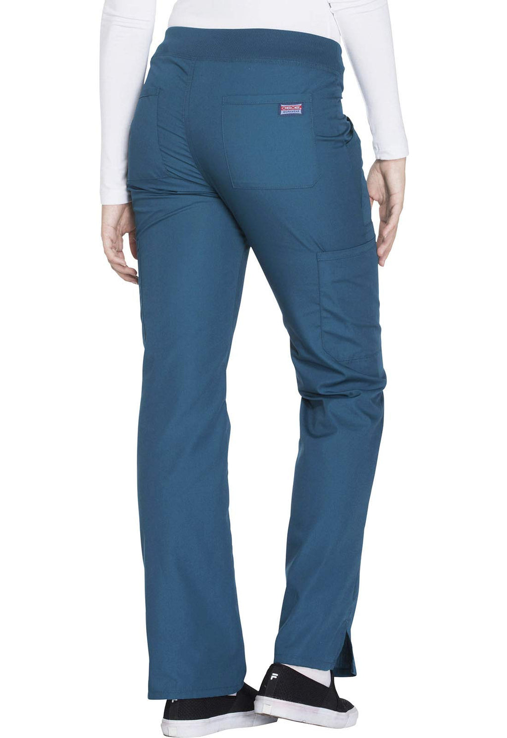Scrub Pants for Women Workwear Originals Pull-On Waist with Rib-Knit Trim WW210, XL, Caribbean Blue