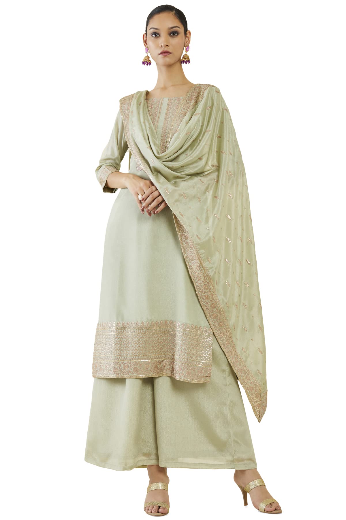Soch Women Cotton Blend Embroidered Suit Set