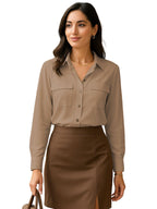 Greciilooks WomenS Regular Fit Shirt (Gl-W2215_Beige