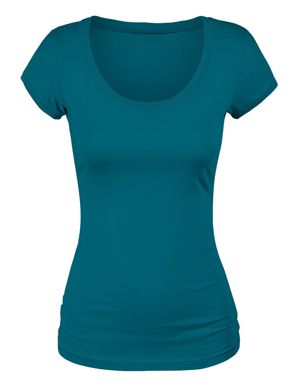 Emmalise Women's Short Sleeve Tshirt Scoop Neck Tee Value Set (3Pk, Deep Jungle, Purple, Red, Large)