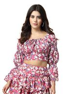 OOMPH! Full Sleeve Crop Top, Pink, mt867