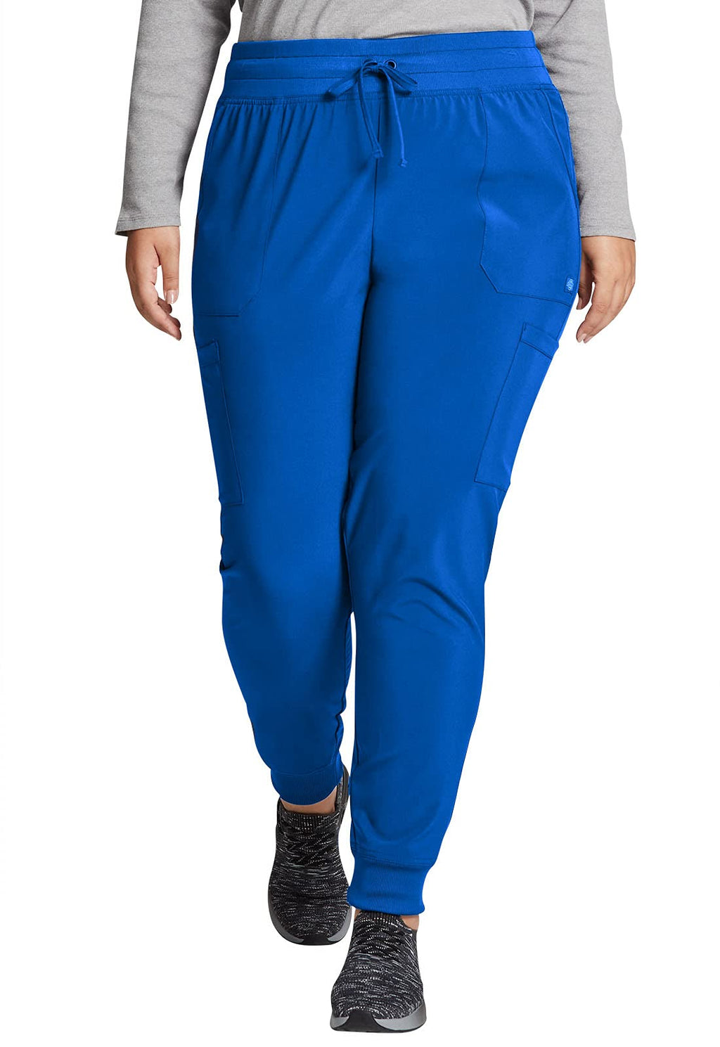 EDS Essentials Jogger Scrubs for Women, Drawstring Scrub Pants DK065T, L Tall, Royal