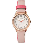 Timex Women's Easy Reader 30mm Watch - Rose Gold-Tone Case Cream Dial with Bright Pink Leather Strap