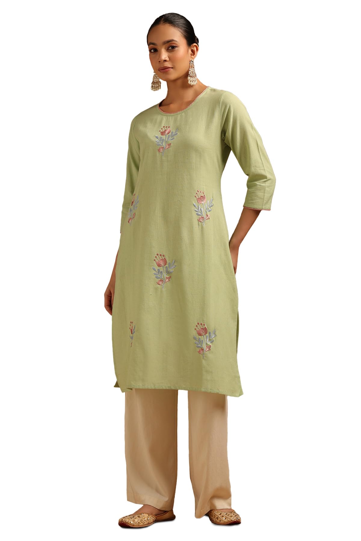 Soch Women Pure Cotton Floral Embroidered Kurta
