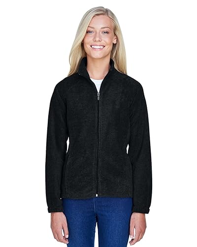 Ladies 8 oz Full-Zip Fleece - BLAcK - XS(D0102H76WI6)