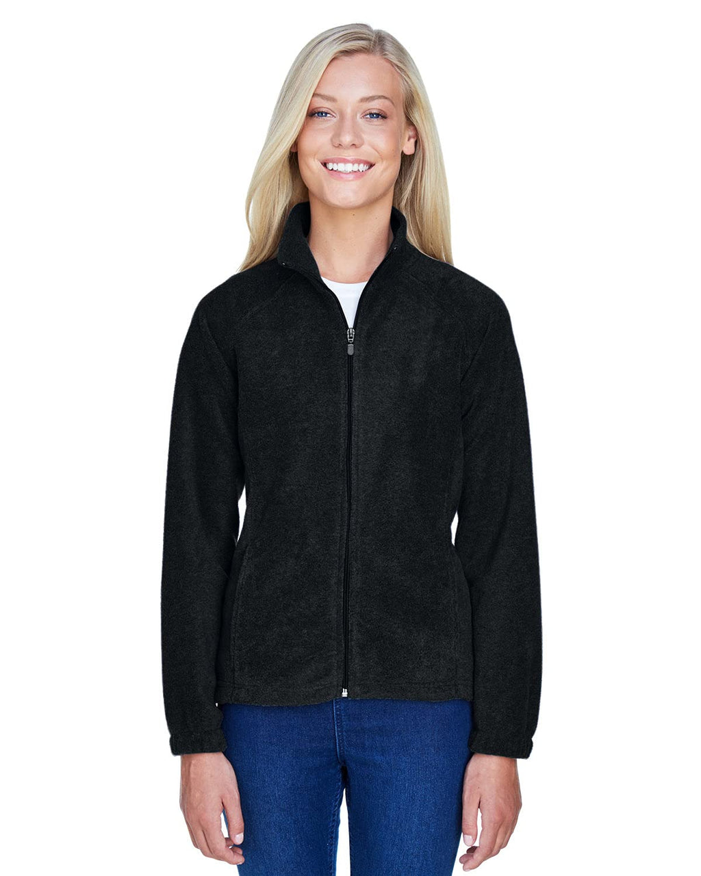 Ladies 8 oz Full-Zip Fleece - BLAcK - XS(D0102H76WI6)