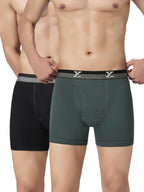 XYXX Mens Nova Cotton Boxer Brief for Men Pack of 2 |Regular Fit with intellifresh No-Marks Waistband | Solid Underwear for Men