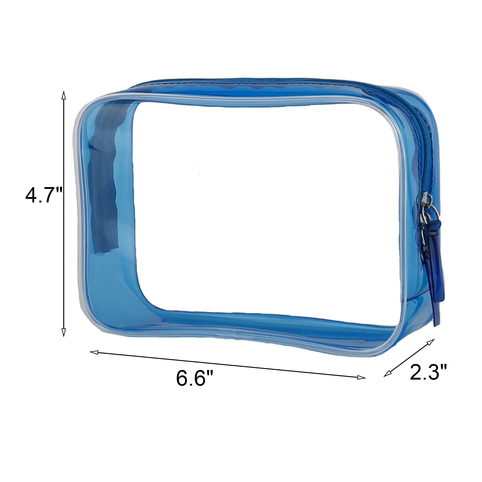 Clear Pouch Small, Clear Makeup Bag, 6.6x2.3x4.7 Size TSA Approved Toiletry Bag, Clear Travel Bags for Toiletries, Clear Cosmeti