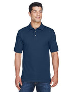 Mens 6 oz Ringspun cotton Piqu Short-Sleeve Polo - WHITE - 5XL(D0102H7KY6P)