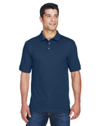 Mens 6 oz Ringspun cotton Piqu Short-Sleeve Polo - WHITE - 5XL(D0102H7KY6P)