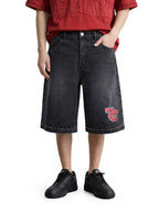 The Indian Garage Co Mens Wide Leg Mid-Rise Denim Shorts