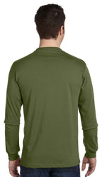 Mens 55 oz 100% Organic cotton classic Long-Sleeve T-Shirt - BLAcK - S(D0102H7ZgTT)