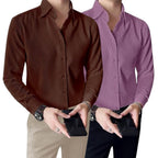Greciilooks MenS Formal Button Down Shirt  Slim Fit Office Wear ShirtS For Men | Textured Long Sleeve Cotton Blend | Business 