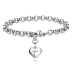 TONY & SANDY Initial Bracelet Gifts for Teen Girls Stocking Stuffers Christmas Birthday Year Old Girls Jewelry Stainless Steel W