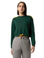 FYLTR Womens Round Neck Drop Shoulder Sweatshirt - Full Sleeve | Elasticated Waist & Cuff | Boxy Fit | Stripe Detailing