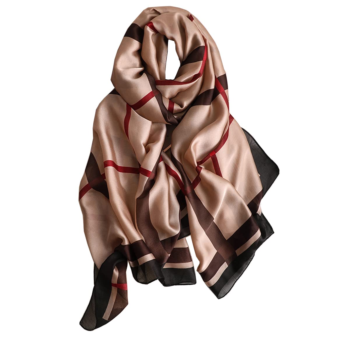 Myneiyi Fashion Scarves Scarf Silk Feeling Scarf Silk Like Scarves Long Lightweight Sunscreen Shawls for Women