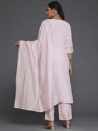 Libas WomenS Silk Blend Kurta Set (35340_Pink