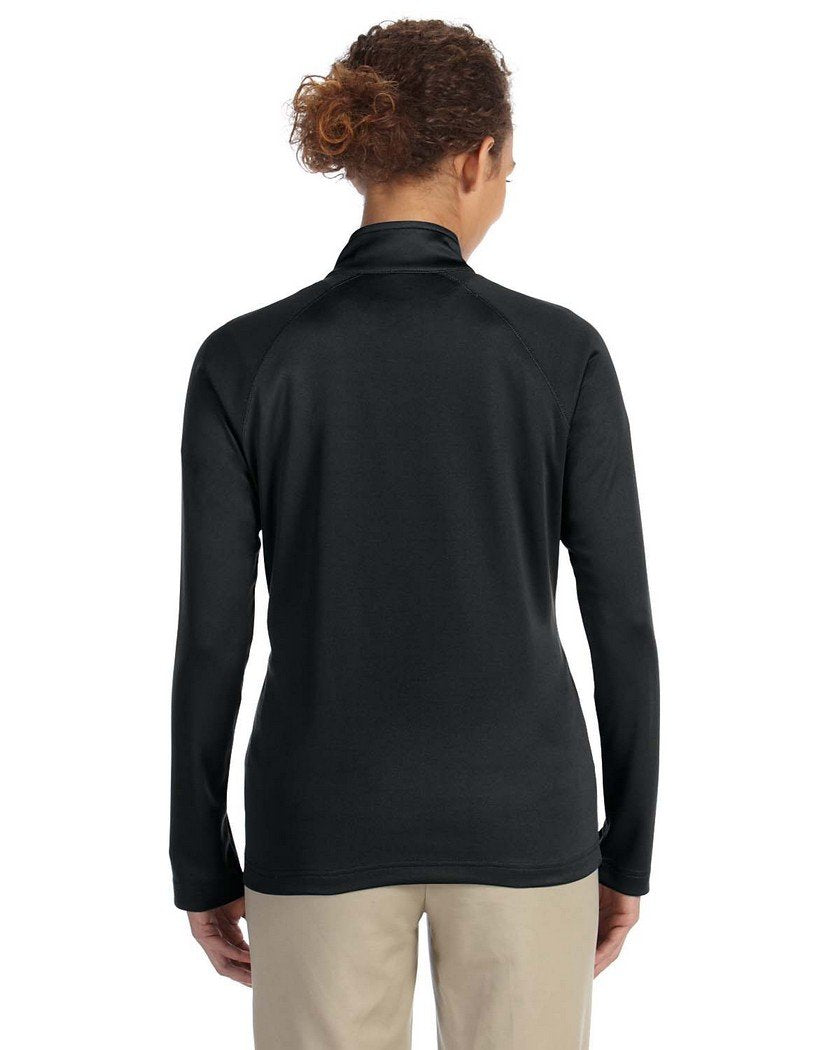Ladies Stretch Tech-Shell compass Quarter-Zip - DK gREY HEATHER - S(D0102H7Y52T)