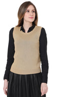 Vero Moda WomenS Casual Viscose Sweater (295605601- Tan_Medium)