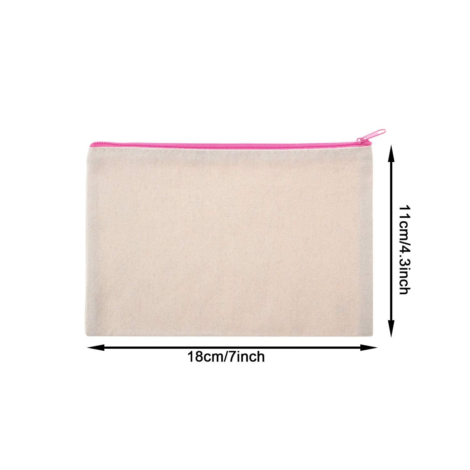 Gejoy 12 Pieces Multipurpose Canvas Cosmetic Bag Makeup Pouches with Zipper Canvas Bag Blank Makeup Bag Pouch Travel Toiletry Ba