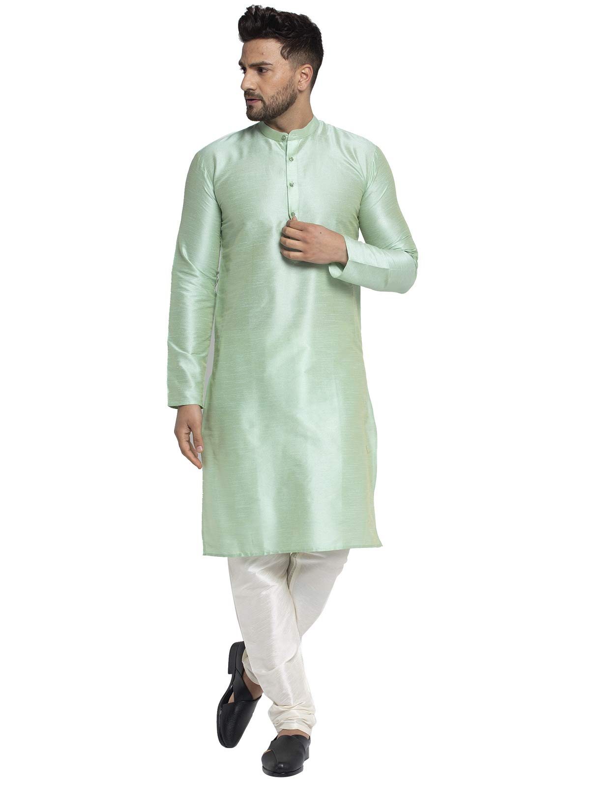 Jompers Mens Dupion Silk Kurta And Churidar Pyjama Set