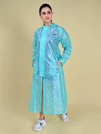 Rupa Rainwear For Women, Waterproof Pvc Rain Jacket With Carry Bag, Petals Design, Pack Of 1, Full Length, Green