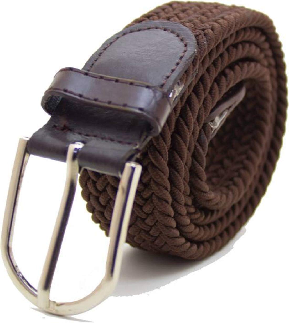 Uzak Men And Women Stretchable Flexible Cotton Canvas Belt (Brown) 36-34