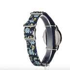 Timex Women's T2P370 Weekender 31mm Blue Floral Nylon Slip-Thru Strap Watch
