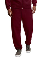 Fruit of the Loom Men's Eversoft Fleece Elastic Bottom Sweatpants with Pockets, Relaxed Fit, Moisture Wicking, Breathable, Maroo