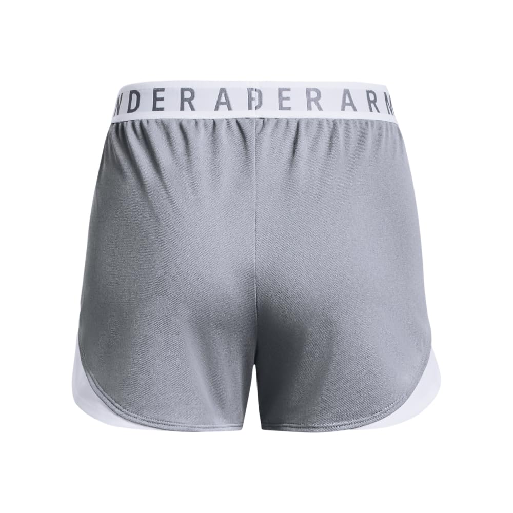 Under Armour Womens Play Up 3.0 Shorts, (055) Steel Light Heather/White/White, XX-Large