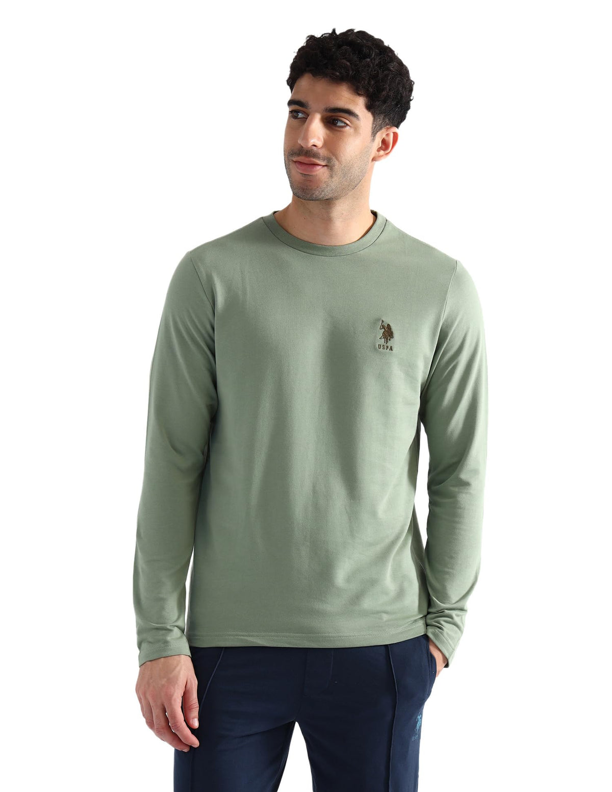 U.S. Polo Assn. Cotton MenS Regular Fit TShirt (Oee05Pl_Aqua Green, 12 Years