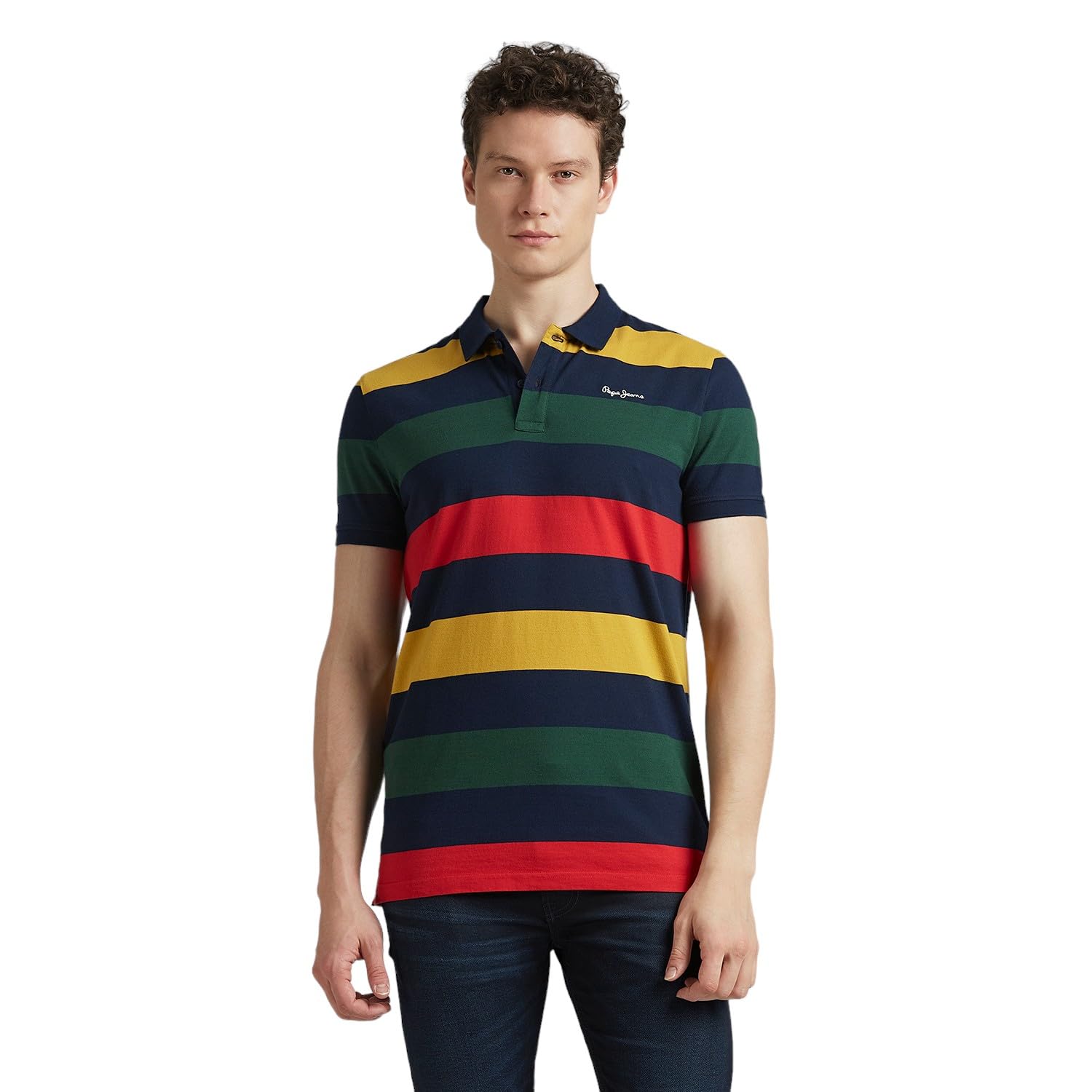 Pepe Jeans MenS Regular Fit Polo Shirt (Pm542279_Navy