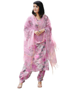 ANNI DESIGNER Womens Rayon Blend Straight Printed Kurta with Pant & Dupatta (Suragini Pink_M_Pink_Medium)