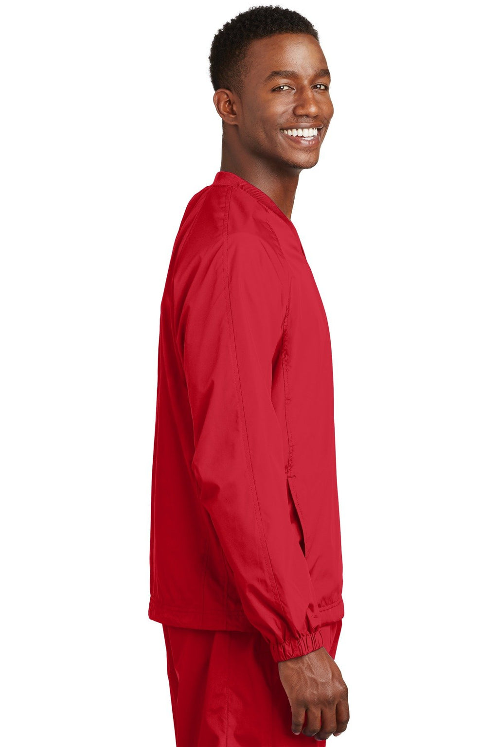 Sport-Tek V-Neck Raglan Wind Shirt M True Red
