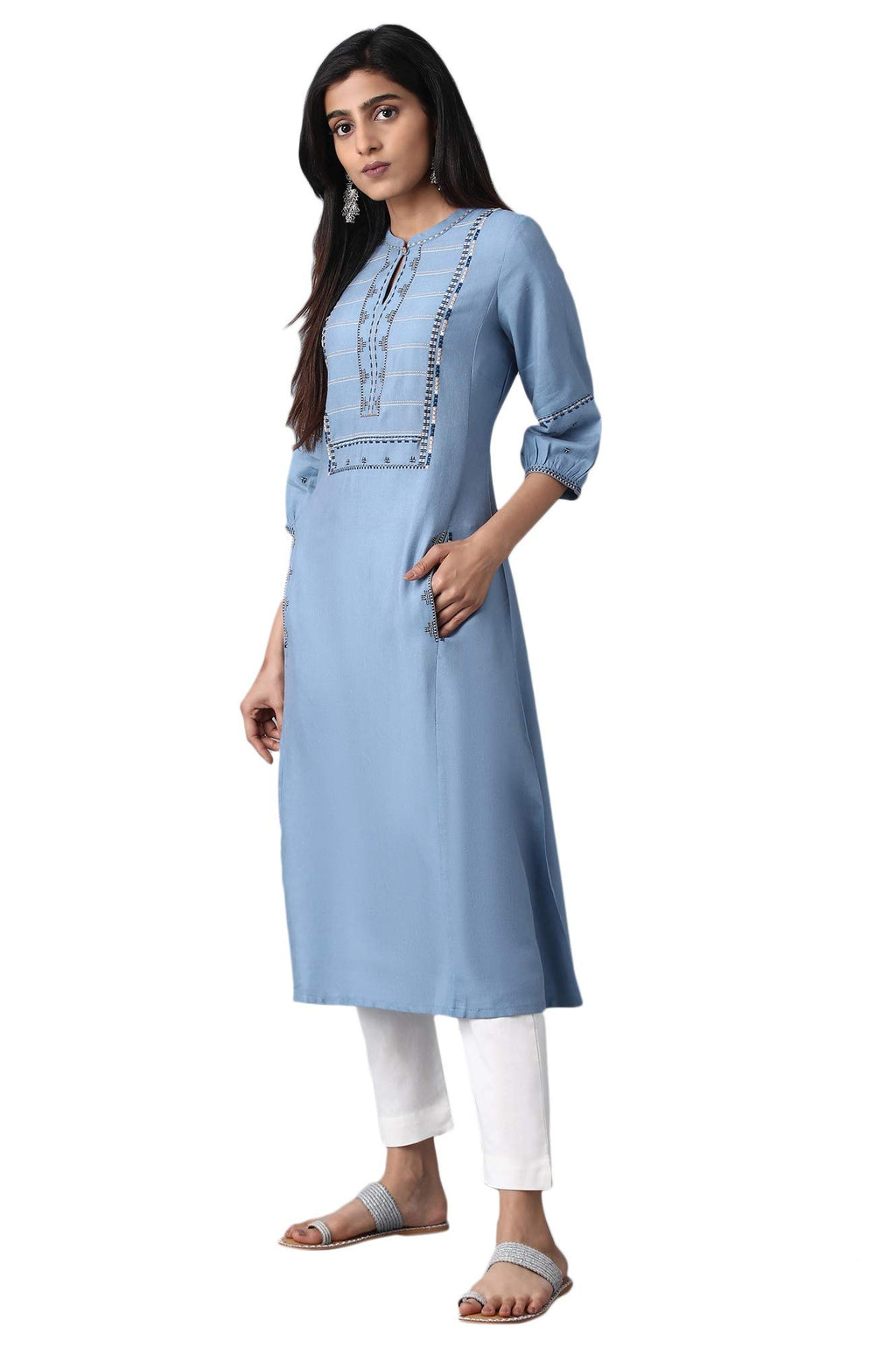 W For Woman Women Rayon A-Line Anarkali Kurta