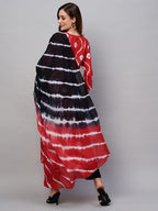 ANNI DESIGNER Womens Cotton Blend Straight Printed Kurta with Pant & Dupatta (Mayavi Red-NRW_S_Red & Black_Small)