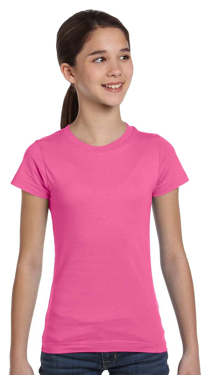girls Fine Jersey T-Shirt - AQUA - XS(D0102H7M66X)