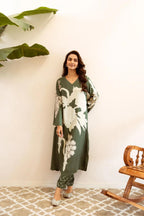 ANNI DESIGNER Womens Rayon Viscose Straight Printed Kurta with Palazzo (Cukari Green-VKS03_S_Green_Small)
