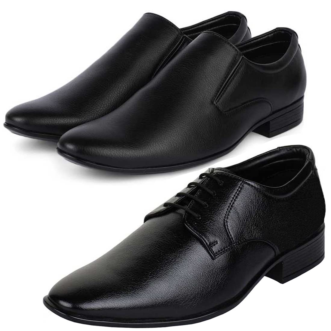Vitoria Stylish Synthetic Leather Formal Shoes Combo for Mens and Boys(BlackBlack)(LaceupSlipon)/Office Shoes/Suit Shoes/Dres 10