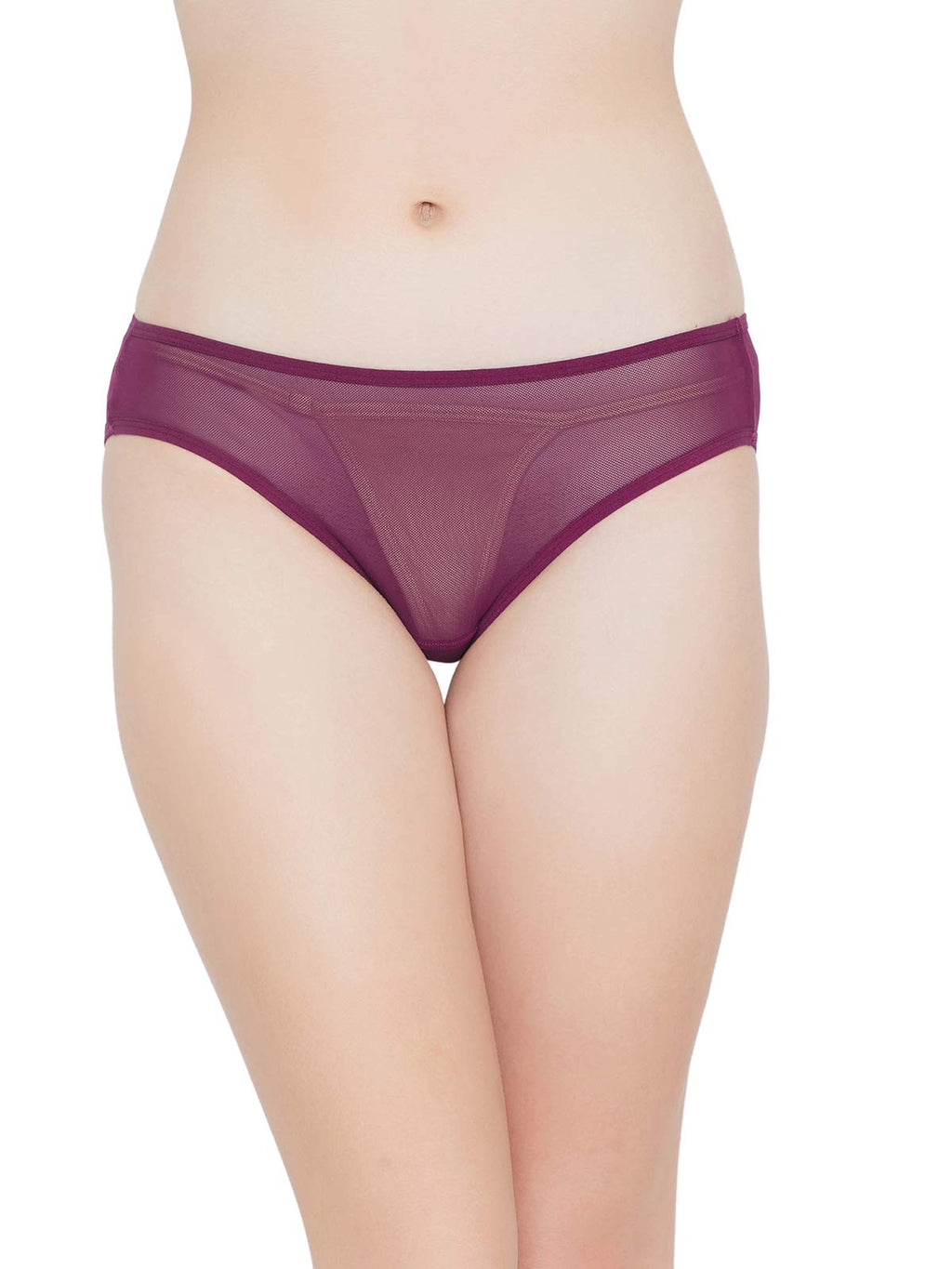 Clovia Womens Lace Bikini Style Underwear (Pack of 1) (PN5101S12L_Purple_L)