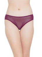 Clovia Womens Lace Bikini Style Underwear (Pack of 1) (PN5101S12L_Purple_L)