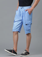 Kotty MenS Cargo Shorts With Multiple Pockets  Ideal For Hiking & Adventure(Blue,L)