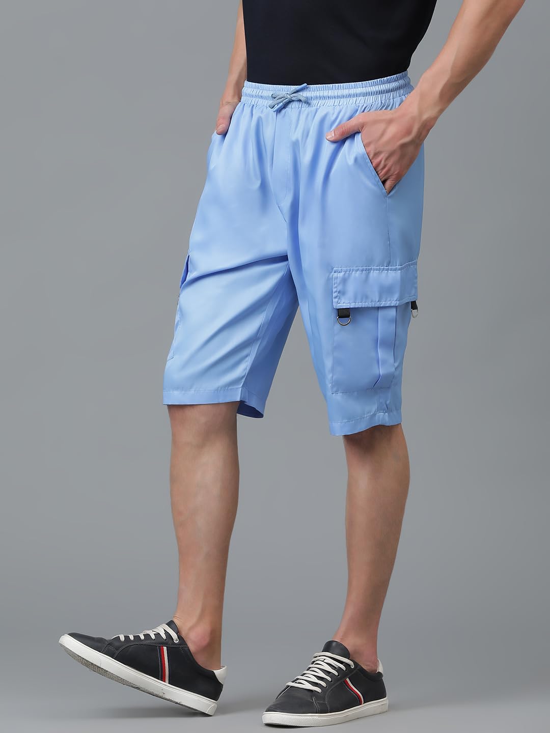 Kotty MenS Cargo Shorts With Multiple Pockets  Ideal For Hiking & Adventure(Blue,L)